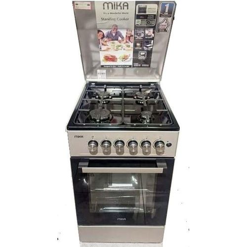Mika 50*60, 4 Gas Standing Gas Cooker + Electric Oven - Silver