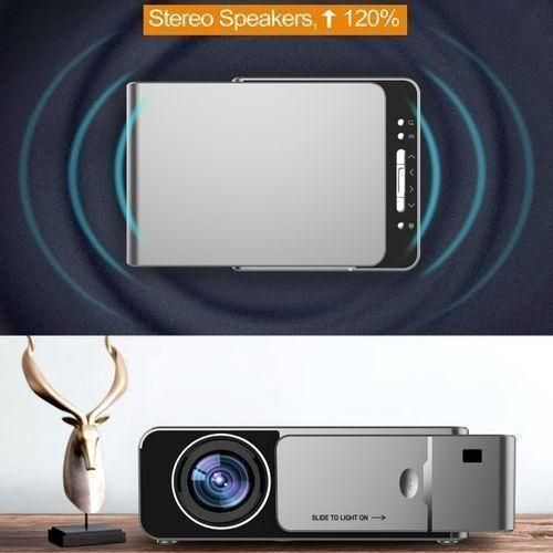 Led Projector T6 Android HD 3D 4K (800 x 480) miracast 3000 Lumens Smart Home Cinema Projector with LAN, 8GB 1GB Ram, Wi-Fi, USB, VGA, Bluetooth, HDMI (Silver)