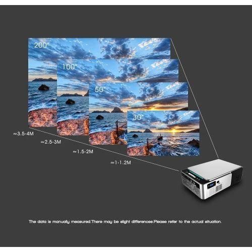 Led Projector T6 Android HD 3D 4K (800 x 480) miracast 3000 Lumens Smart Home Cinema Projector with LAN, 8GB 1GB Ram, Wi-Fi, USB, VGA, Bluetooth, HDMI (Silver)