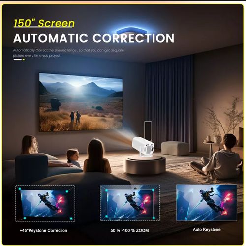 4K Mini 1080P Projector 10000 Lumen LED WiFi Bluetooth UHD Portable Home Theater