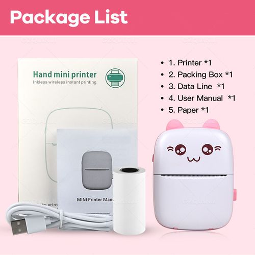 Portable Mini Printer - Bluetooth Thermal Printer (Blue)