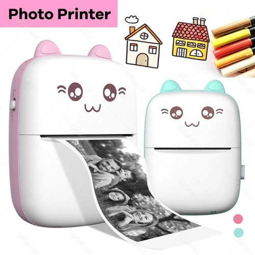 Portable Mini Printer - Bluetooth Thermal Printer (Blue)