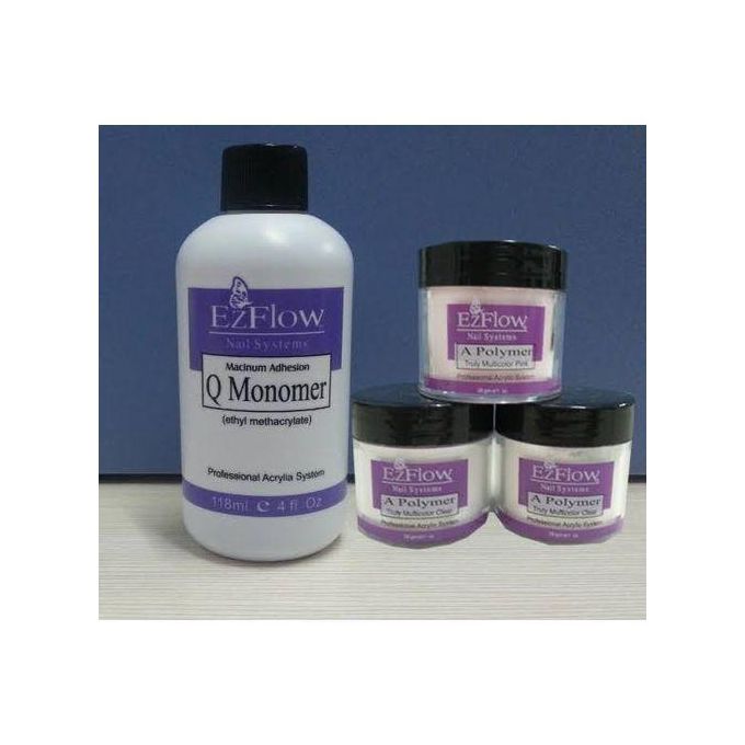 Ezflow Q Monomer Acrylic Nail Liquid And Polymer Acrylic Nail Powder.