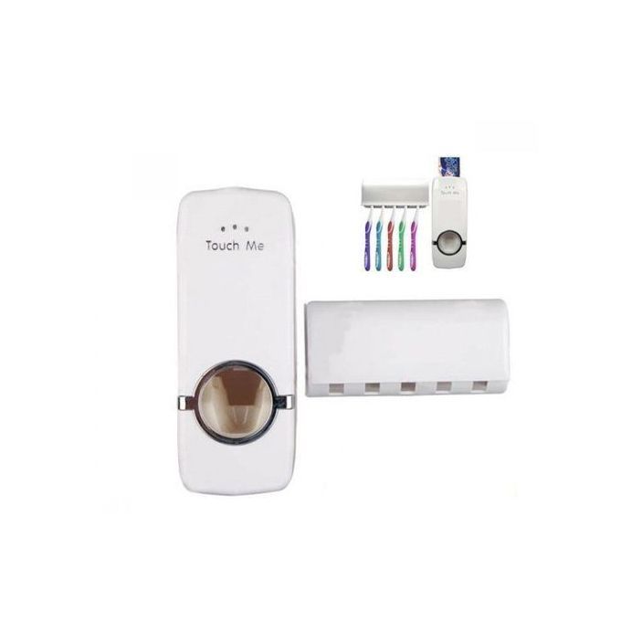 Automatic Toothpaste Dispenser And 5 Toothbrush Holder Set