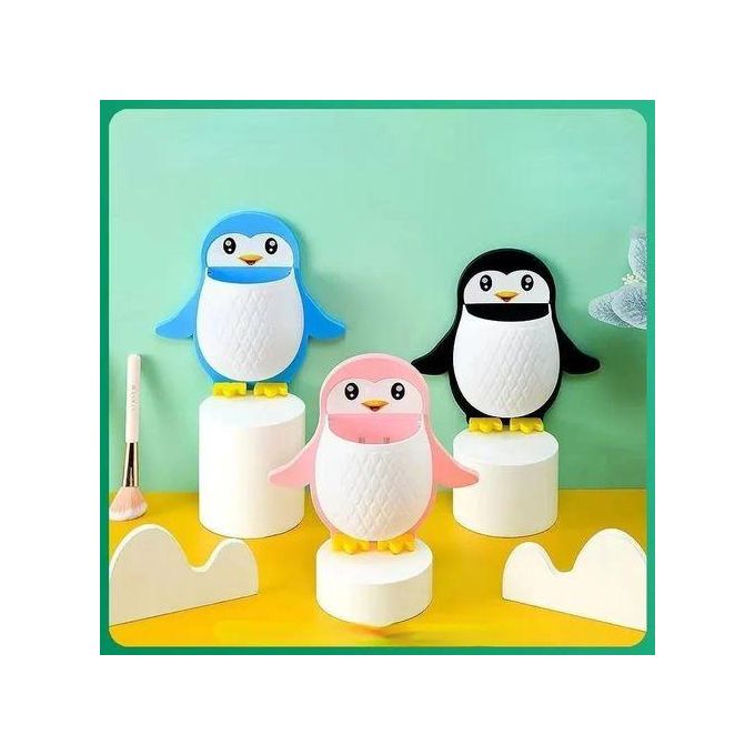 Cartoon Penguin Toothbrush Holder Storage Rack With Drain Hole