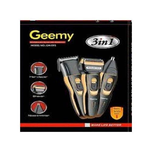 Geemy New 3in1 Rechargeable Hair Clipper ,Shaver,Nose Trimmer Set // SHAVING MACHINE // KUNYOA // NYWELE // Professional Kinyozi Shaving Machine Is Perfect For Barbershops, Salons, And Home Use