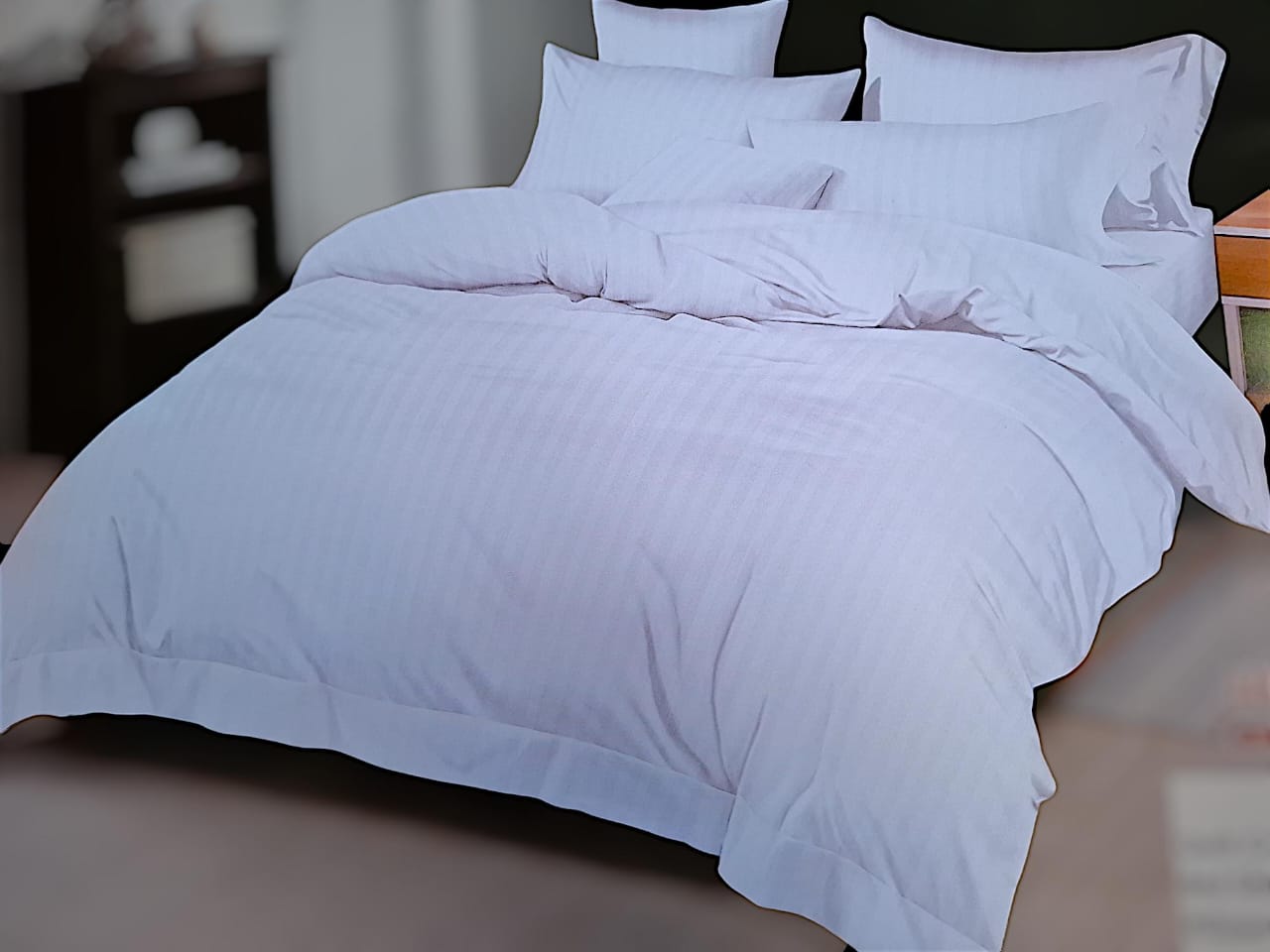 Cotton Striped Duvet Cover Set 1Pc Duvet Cover 1Bedsheet 2Pillowcases 6*7ft