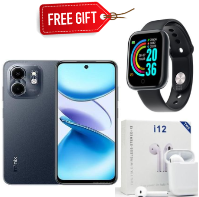 FLASH SALE DEALS!!! Brand New Infinix Smart 9 HD  '6.7 Inches,6(3+3)GB RAM+64GB ROM Battery5000 MAh, Non-removable,90HZ, 4G-Network,Android 14(Dual Sim)-Smartphones+FREE SMARTWATCH+EARPODS