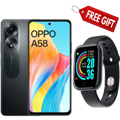 FLASH SALE DEALS!!!  BRAND NEW OPPO A58 128GB ROM + 8GB RAM 6.72" 90Hz Display 50MP Camera 33W 5000mAh Type-C Charge Android 13 Side Fingerprint Unlock Smart-Smartphones+Free Smartwatch