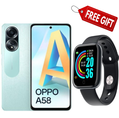 FLASH SALE DEALS!!!  BRAND NEW OPPO A58 128GB ROM + 8GB RAM 6.72" 90Hz Display 50MP Camera 33W 5000mAh Type-C Charge Android 13 Side Fingerprint Unlock Smart-Smartphones+Free Smartwatch