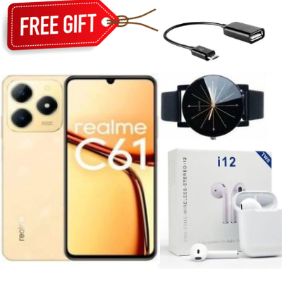 FLASH SALE DEALS!!!! Realme C61 128GB+6GB 90Hz 6.74'' 50MP 7.84mm Thickness 5000mAh IP54 Waterproof Android 14 Type-C Dual Sim Smart Phones Face and Fingerprint Unlock phone+FREE GIFTS