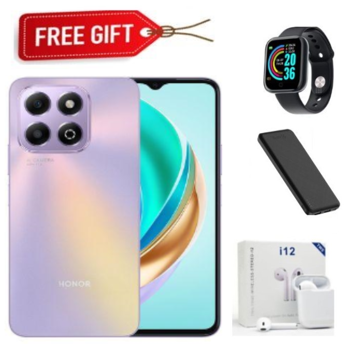 LIMITED OFFER!!!! HONOR X6B 256GB ROM 6GB RAM 6.56 inch DISPLAY Octa-core Fingerprint (side-mounted), 5200 mAh Android 14, Mediatek Helio G85 smartphones+ FREE GIFTS