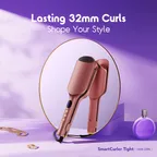 SPECIAL OFFER!! Oraimo Smart Hair Curler Wave 32mm -Wig Friendly, Precise Heat Control, Smart Digital Display,  30s Fast Heat, 5 Temp Settings, 360 degree Swivel Cord - Hair Curlers/Rollers