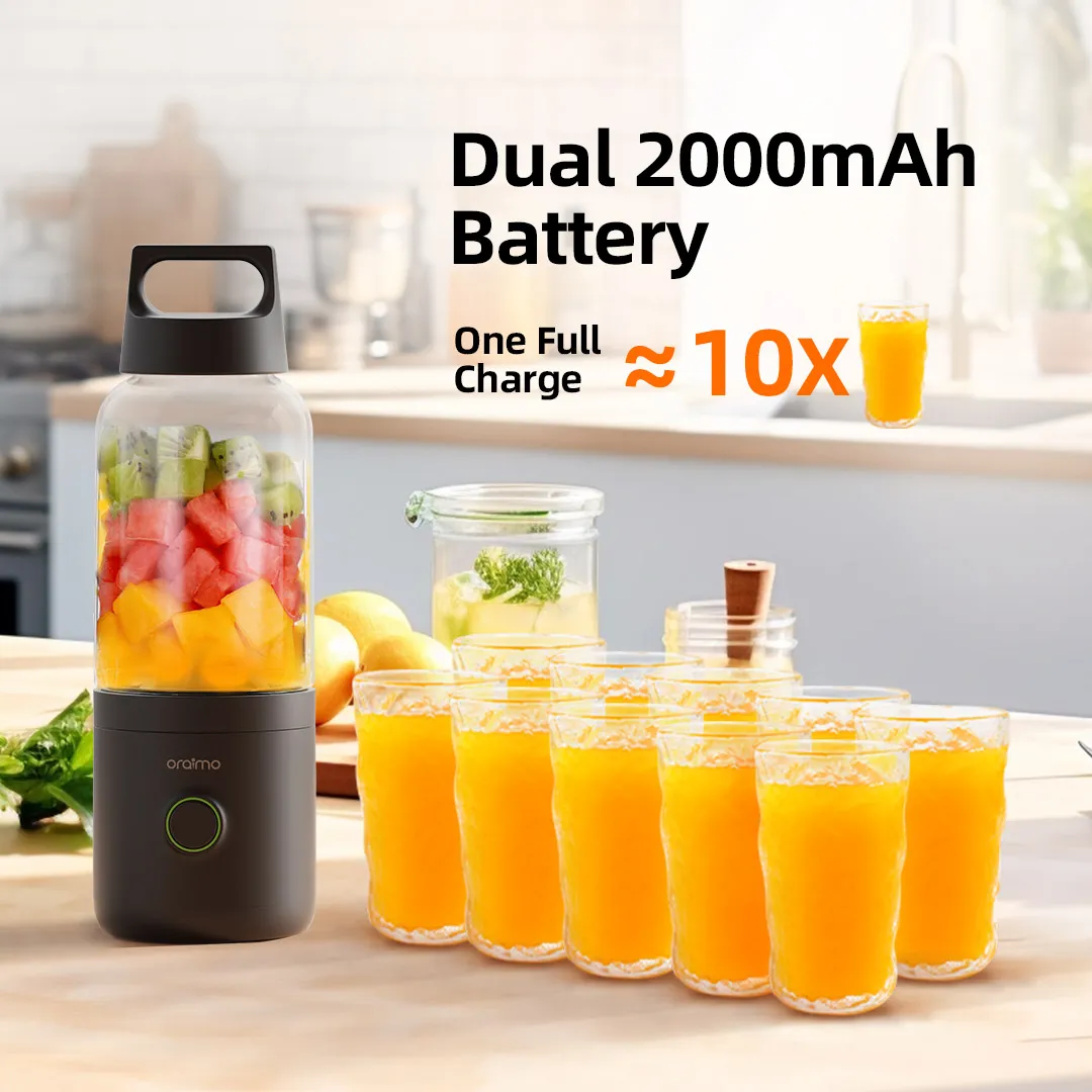 LIMITED TIME OFFER!! Oraimo SmartBlender Go 500ML Portable Blender -Lightweight & Portable Design, Sharp Blades, Powerful Motors, Ice Crushing, 4000mAh Capacity Battery, Impact Resistant - Blenders
