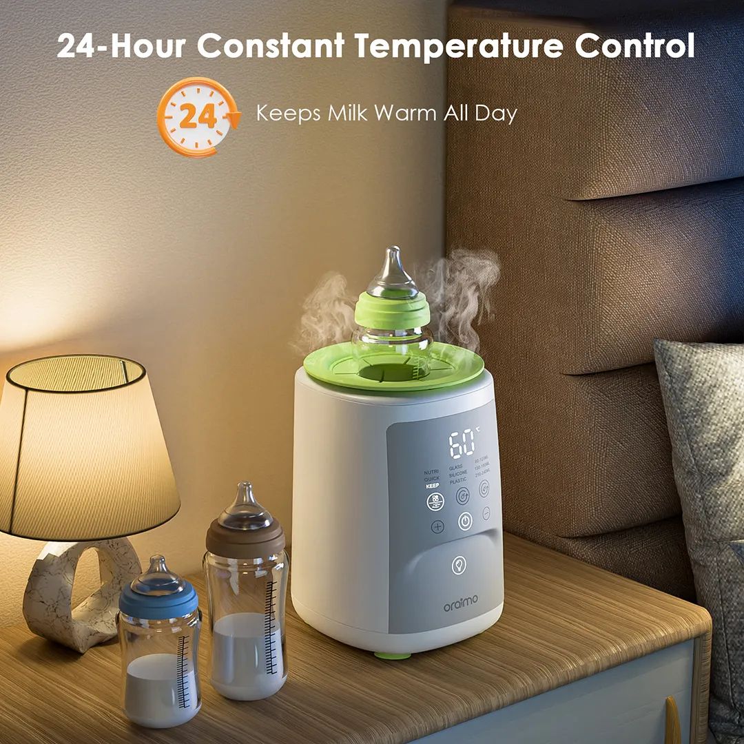 LIMITED OFFER!! Oraimo 3-in-1 Smart Baby Bottle-Warmer -Shaker, Warmer & Sterilizer,24-Hr Constant Temp Control,Perfect for Night Feeding, Touch Control,Compatible with All Bottle Sizes -Bottle Warmer