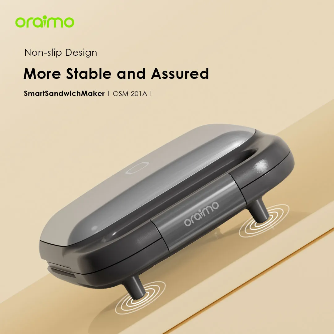 SPECIAL OFFER!! Oraimo Smart Sandwich Maker -750W Fast Toast,  Non-stick Coating, Smart Temperature Control, Heat-resistant Handle, Non-Slip & Buckle Design - Sandwich Makers