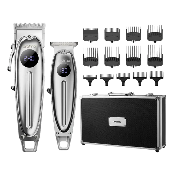 LIMITED OFFER!! Oraimo Smart Barberkit -Multi-functional Usage, Self-sharpening and Adjustable Blades, Super Powerful Motor, 240-min Runtime, Fast Charging, Durable Metal Casing - Shavers/Trimmers