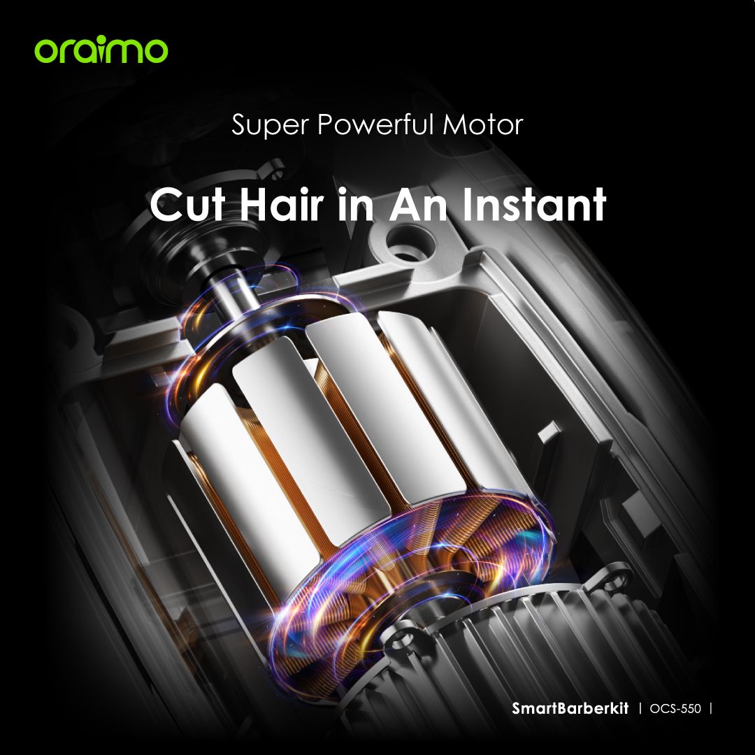 LIMITED OFFER!! Oraimo Smart Barberkit -Multi-functional Usage, Self-sharpening and Adjustable Blades, Super Powerful Motor, 240-min Runtime, Fast Charging, Durable Metal Casing - Shavers/Trimmers