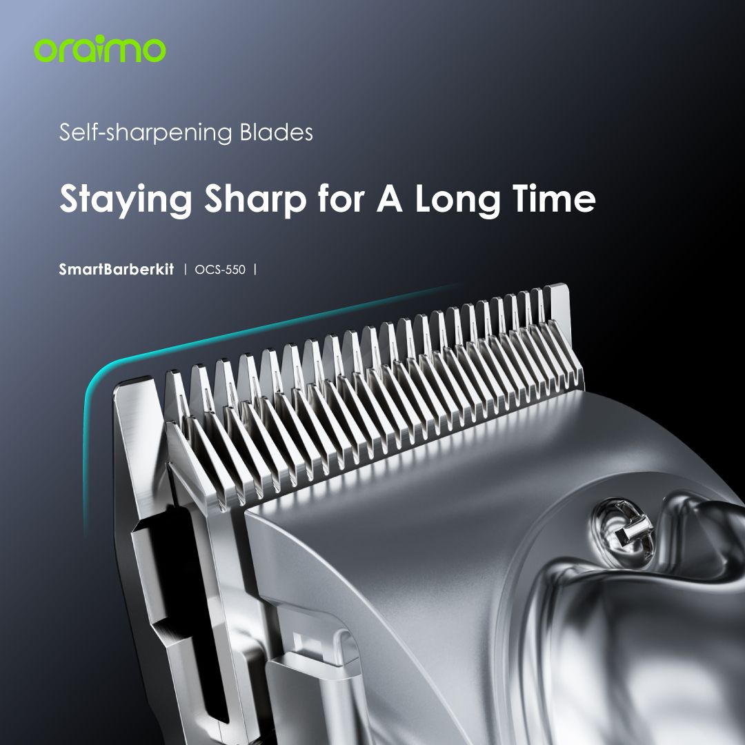 LIMITED OFFER!! Oraimo Smart Barberkit -Multi-functional Usage, Self-sharpening and Adjustable Blades, Super Powerful Motor, 240-min Runtime, Fast Charging, Durable Metal Casing - Shavers/Trimmers