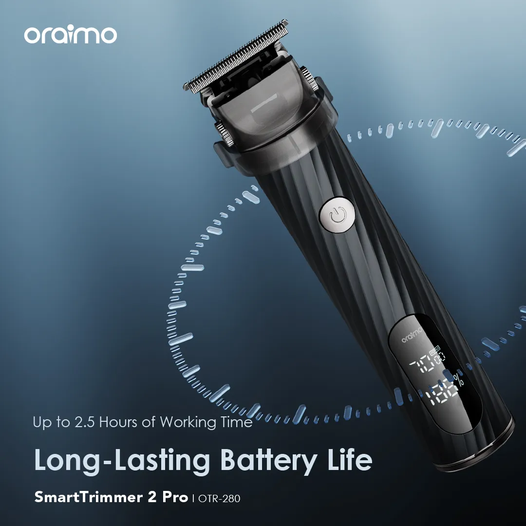 SPECIAL OFFER!! Oraimo SmartTrimmer 2 Pro -7000RPM, Adjustable Blade Head, 2.5 hrs Runtime, Self-sharpening Blades, 2-Speed Control, Aluminium Alloy Body, Travel Lock Function - Shavers/Clippers