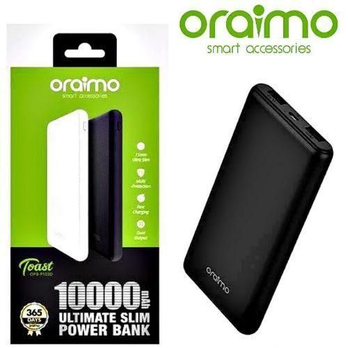 DISCOUNTED OFFER!! Oraimo Toast 10 PD Pro II 20W Fast Charging-OPB-P118Q Powerbank -10000mAh, 20W, Fast Charging, Slim & Portable, , Type-C/Micro USB Charging, Overcharge Protection - Power Banks