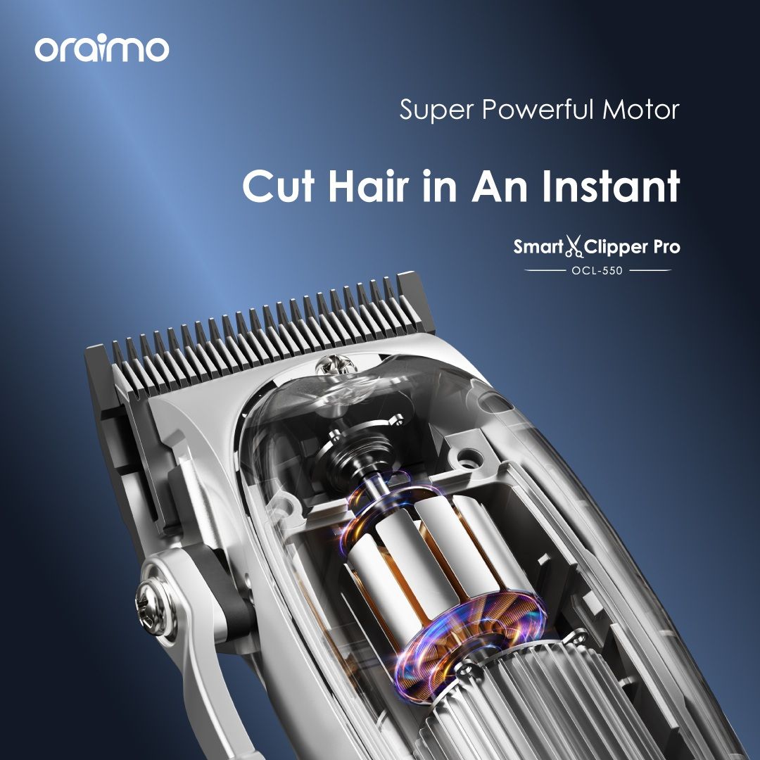 Tech Week Sales!!!Oraimo Smart Clipper Pro OPC-CL30; Adjustable Blades, Super Powerful Motor, 240-minute Runtime, LED Screen Display, 8 Guided Combs, Durable Metal Casing - Clippers/Shavers