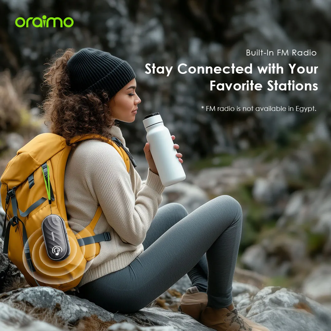 LIMITED OFFER!! Oraimo SpaceBox Bluetooth Speaker -8W, FM/USB/TF/AUX Support, Powerful Booming Bass, Personalized Light Show, PlaytimeBoost Mode,  Custom EQ Settings, Multiple Play Modes - Speakers