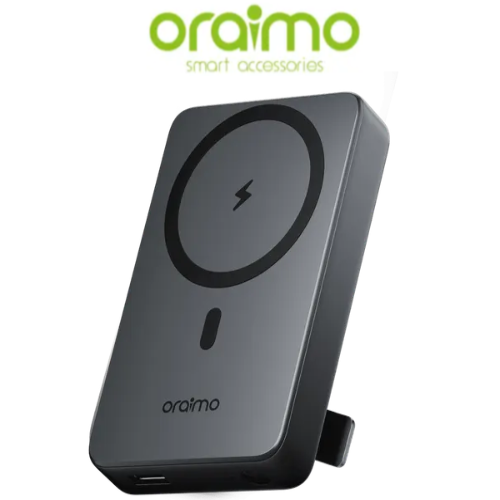 SPECIAL OFFER!! Oraimo MagPower 15 10000mAh Wireless and Wired Power Bank -15W Wireless & 22.5W Wired Charging,Foldable Stand,Wide Compatibility(iOS 12/13/14/15),Strong Magnetic Attachment -Power Bank