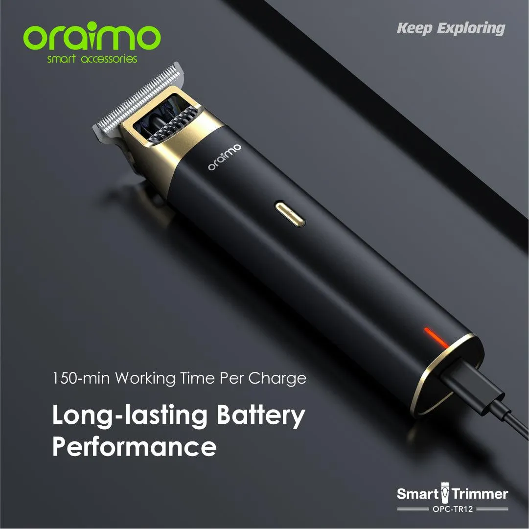 TECH WEEK SALES!! Oraimo OPC-TR12 Smart Trimmer 2 -High-performance Motor, Long-lasting Battery, Adjustable Speed, Multi-functional Usage, Travel Lock, Durable Blades - Clippers/Shavers