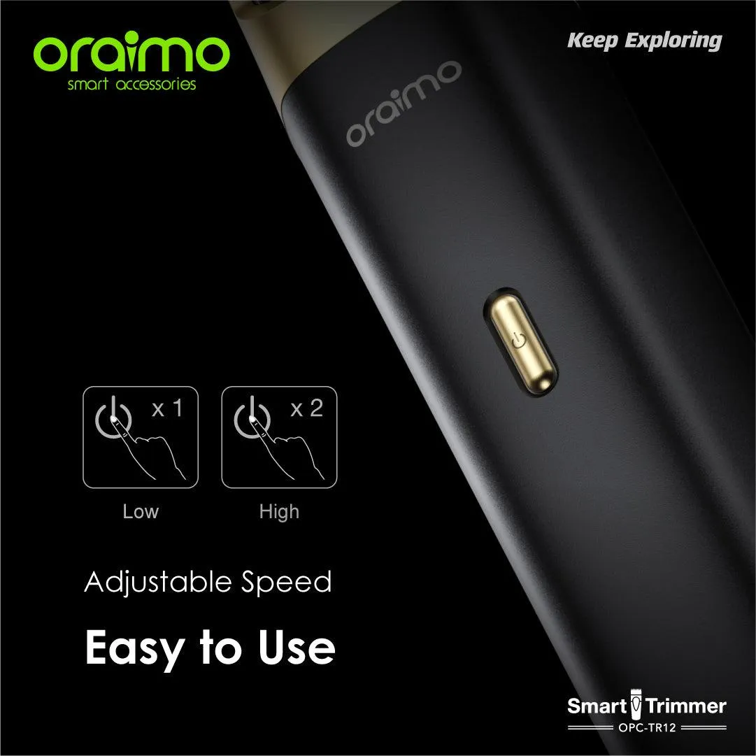 TECH WEEK SALES!! Oraimo OPC-TR12 Smart Trimmer 2 -High-performance Motor, Long-lasting Battery, Adjustable Speed, Multi-functional Usage, Travel Lock, Durable Blades - Clippers/Shavers