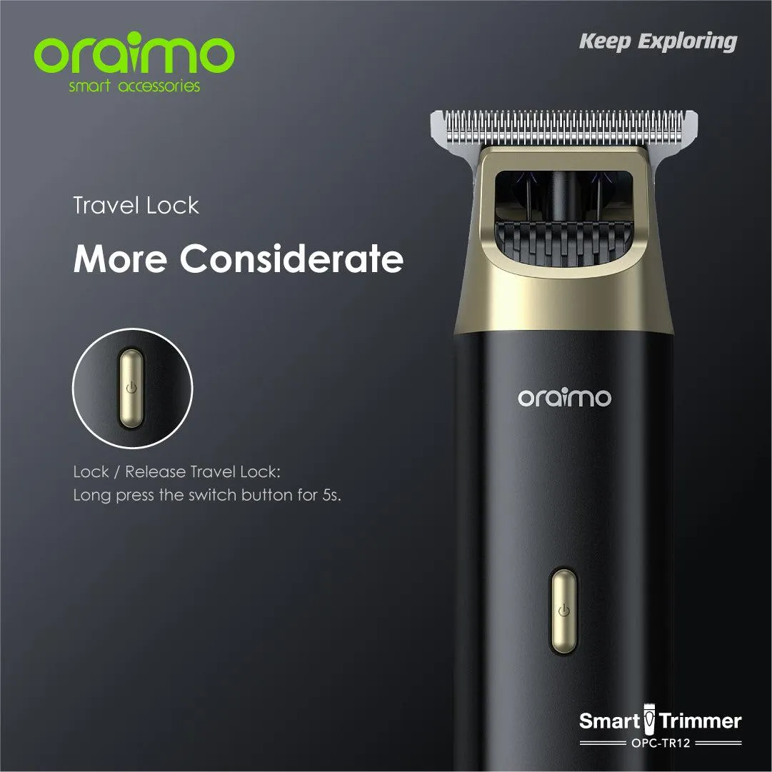 TECH WEEK SALES!! Oraimo OPC-TR12 Smart Trimmer 2 -High-performance Motor, Long-lasting Battery, Adjustable Speed, Multi-functional Usage, Travel Lock, Durable Blades - Clippers/Shavers
