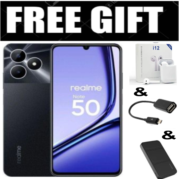 LIMITED TIME DEALS!! Brand New realme Note 50 6.74" 90Hz 128GB ROM + 8(4+4)GB RAM Unisoc Tiger T612 Type-C 3-Card Slot Smart Phones Side Fingerprint phone+FREEBIES