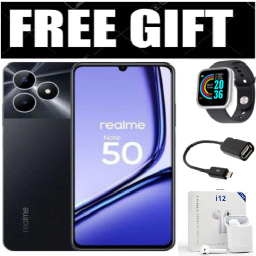 FLASH SALE DEALS!! Brand New realme Note 50 90Hz 6.74" 64GB ROM + 6(3+3)GB RAM 5000mAh 13MP Al Camera Unisoc Tiger T612 Type-C 3-Card Slot Smart Phones +FREE GIFTS