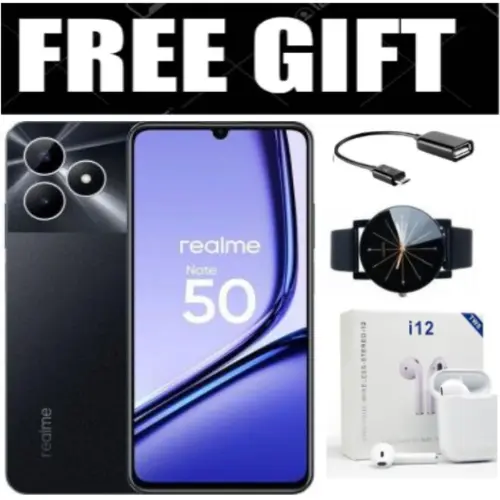 FLASH SALE DEALS!!!  Brand New realme Note 50 6.74" 90Hz 256GB ROM + 8(4+4)GB RAM Unisoc Tiger T612 Type-C 3-Card Slot Side Fingerprint Smart Phones phone+FREE GIFTS