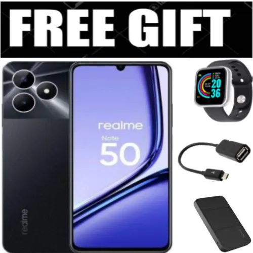 FLASH SALE DEALS!!!  Brand New realme Note 50 6.74" 90Hz 256GB ROM + 8(4+4)GB RAM Unisoc Tiger T612 Type-C 3-Card Slot Side Fingerprint Smart Phones phone+FREEBIES