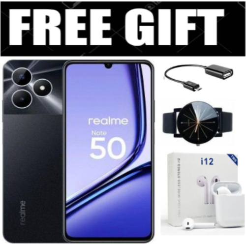 FLASH SALE DEALS!!!  Brand New realme Note 50 6.74" 90Hz 128GB ROM + 8(4+4)GB RAM Unisoc Tiger T612 Type-C 3-Card Slot Smart Phones Side Fingerprint phone+Free Gifts