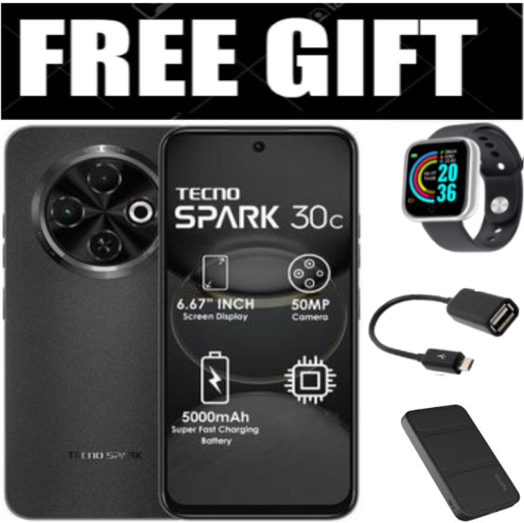 LIMITED OFFER!!!  BRANDNEW Tecno Spark 30C 6.67'' HD+ Screen UP to 8GB RAM + 128GB ROM Dual Sim 50MP 5000 mAh Battery Capacity Smart phone+FREE GIFTS