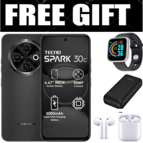 FLASH SALE DEALS!!!  TECNO SPARK 30C 128GB +8(4+4)GB 120Hz 6.6" Dynamic Port 50MP Dual Speakers 7.8mm Ultra Slim 5000mAh 18W Type-C Dual SIM 4G Smart Phones Side Fingerprint phone+FREEBIES
