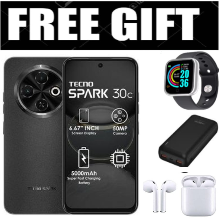 FLASH SALE DEALS!!!  BRANDNEW Tecno Spark 30C 6.67'' HD+ Screen UP to 8GB RAM + 128GB ROM Dual Sim 50MP 5000 mAh Battery Capacity Smart phone+ FREEBIES