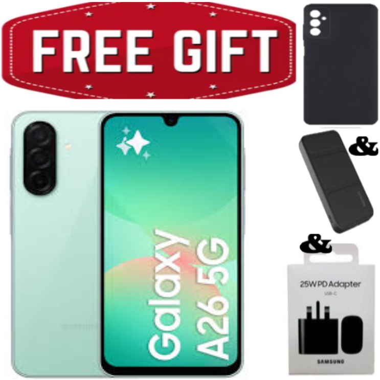 NEW ARRIVALS!!! Galaxy A26 5G, 6.7'' 8GB RAM + 256GB ROM, 50MP, Dual Sim - Android 15, up to 6 major Android upgrades, 120HZ, 5200mAh+FREE GIFTS