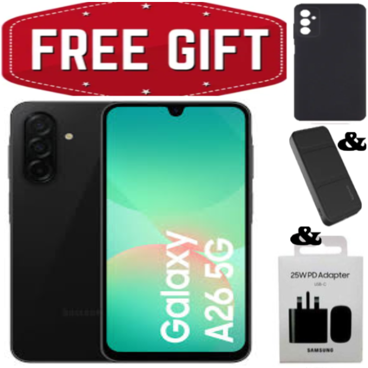 NEW ARRIVALS!!! Galaxy A26 5G, 6.7'' 8GB RAM + 256GB ROM, 50MP, Dual Sim - Android 15, up to 6 major Android upgrades, 120HZ, 5200mAh+FREE GIFTS