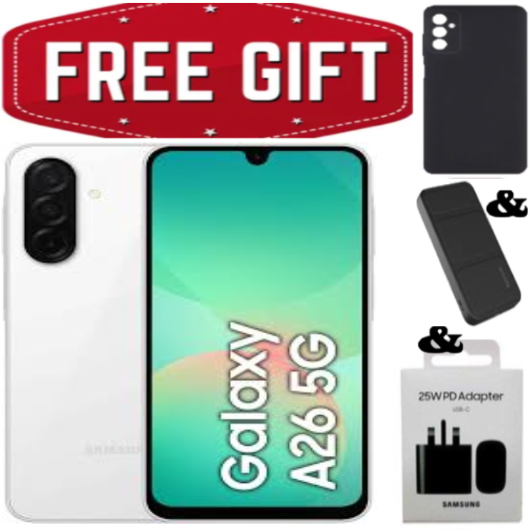 NEW ARRIVALS!!! Galaxy A26 5G, 6.7'' 8GB RAM + 256GB ROM, 50MP, Dual Sim - Android 15, up to 6 major Android upgrades, 120HZ, 5200mAh+FREE GIFTS