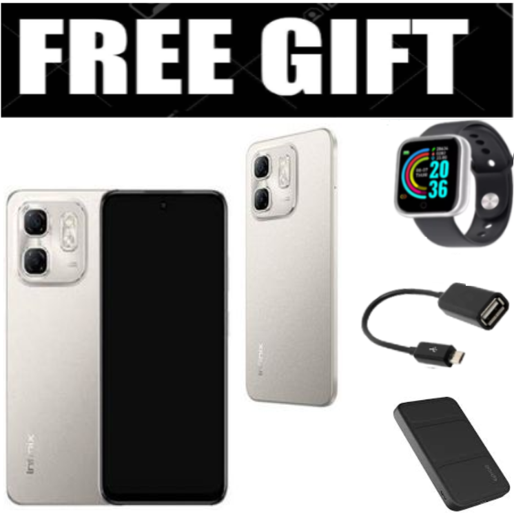 FLASH SALE DEALS!!! INFINIX HOT 50i 6GB RAM+128GB ROM Storage 6.7" display,120Hz refresh rate,4G Dual Sim 18W Fast charge+5000mAh Battery, 48MP camera, Android 14 Smartphone+FREE Smartwatch+Powerbank