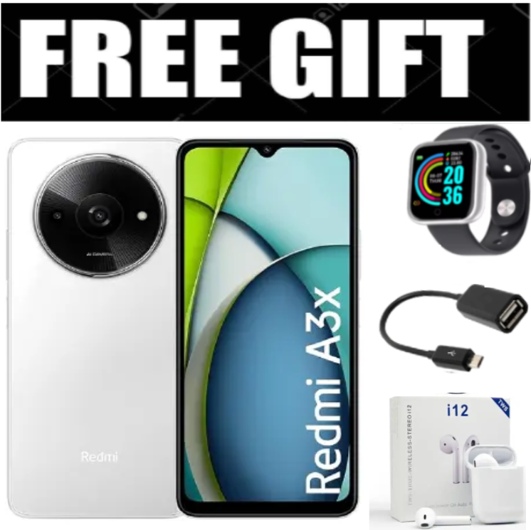 [BRAND NEW] XIAOMI Redmi A3X 6.71" 64GB+3GB RAM 4G Network 5000mAh Battery 8MP AI Camera 10W Fast Charging Fingerprint Sensor Android 14 Smart Phones+FREE GIFTS