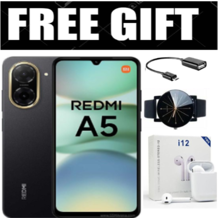 FLASHSALE DEALS!! XIAOMI Redmi A5 Display 6.88" - 4GB + 128GB, Dual SIM ,32MP main camera, 8MP front camera , 5200mAh battery , Side fingerprint sensor , USB Type-C Phones SmartPhone+FREE GIFTS
