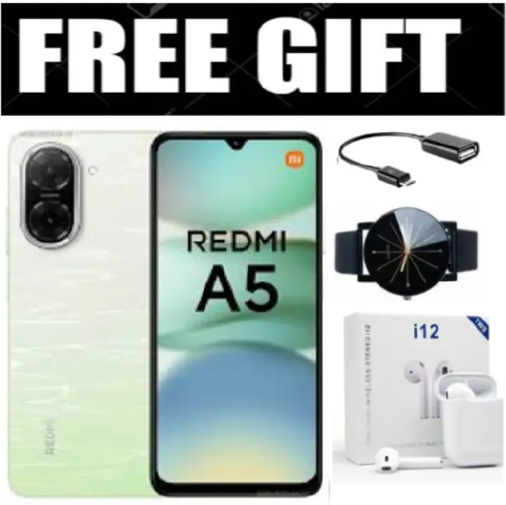 FLASHSALE DEALS!! XIAOMI Redmi A5 Display 6.88" - 4GB + 128GB, Dual SIM ,32MP main camera, 8MP front camera , 5200mAh battery , Side fingerprint sensor , USB Type-C Phones SmartPhone+FREE GIFTS