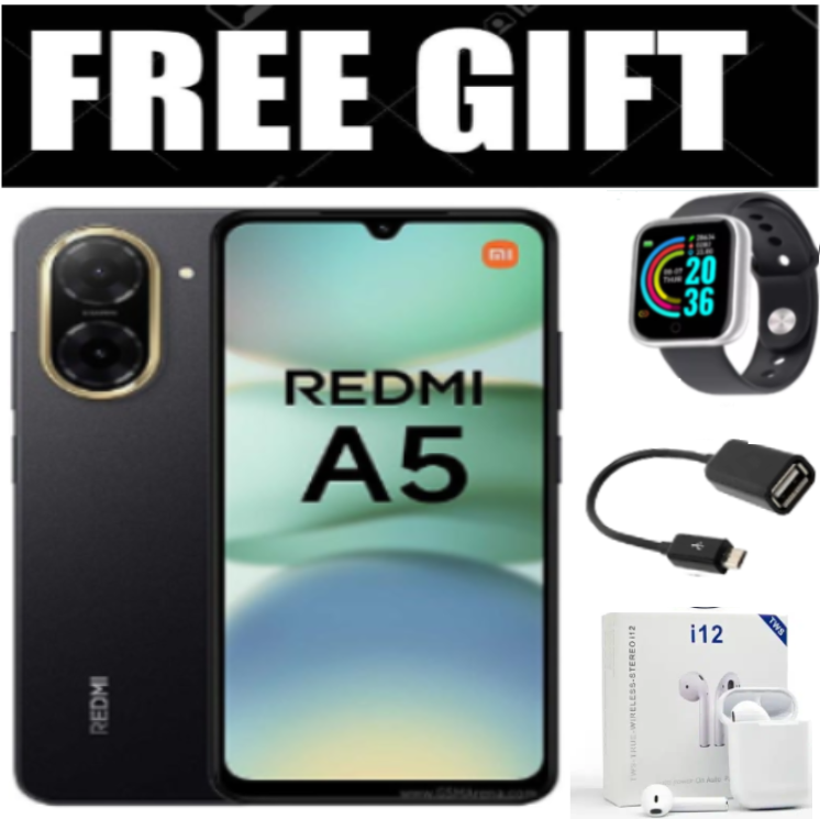 FLASHSALE DEALS!! XIAOMI Redmi A5 Display 6.88" - 4GB + 128GB, Dual SIM ,32MP main camera, 8MP front camera , 5200mAh battery , Side fingerprint sensor , USB Type-C Phones SmartPhone+FREE GIFTS