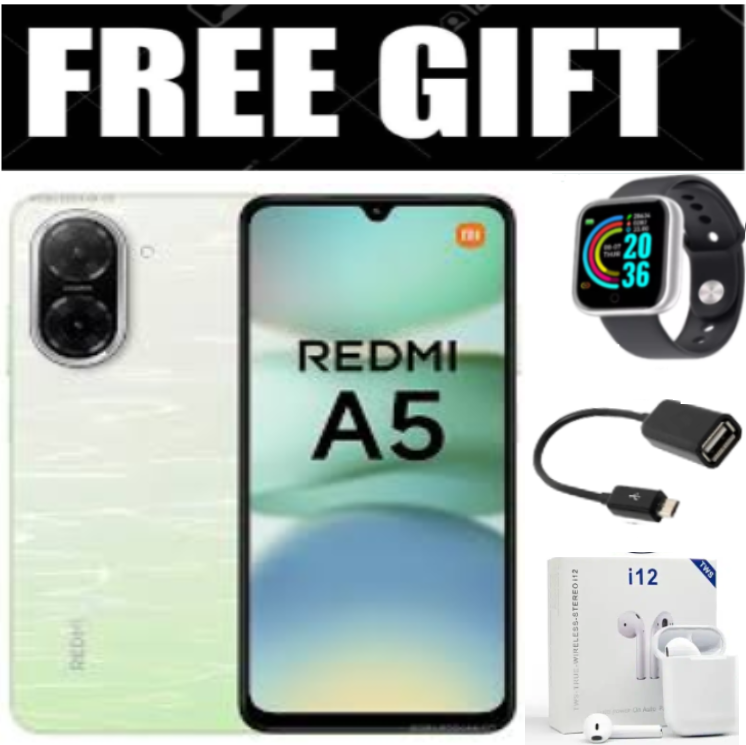 FLASHSALE DEALS!! XIAOMI Redmi A5 Display 6.88" - 4GB + 128GB, Dual SIM ,32MP main camera, 8MP front camera , 5200mAh battery , Side fingerprint sensor , USB Type-C Phones SmartPhone+FREE GIFTS