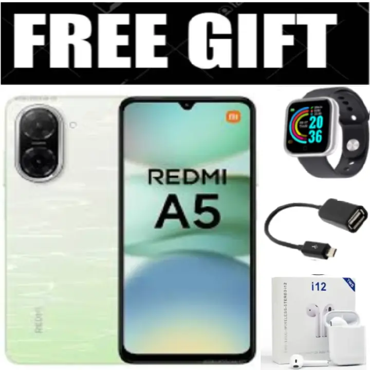 FLASHSALE DEALS!! XIAOMI Redmi A5 Display 6.88" - 4GB + 128GB, Dual SIM ,32MP main camera, 8MP front camera , 5200mAh battery , Side fingerprint sensor , USB Type-C Phones SmartPhone+FREE GIFTS