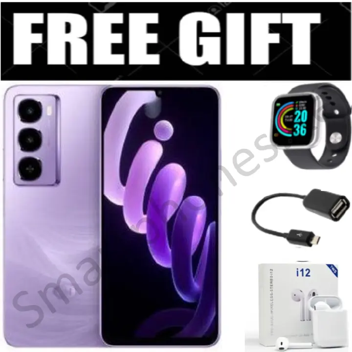 NEW ARRIVALS!! Itel CITY 100 , 6.75" Inch Display, IP64, (6+12)GB RAM + 128 GB ROM, 5200mAh, Side Mounted Fingerprint - Purple +FREE Smart Watch, OTG, i12